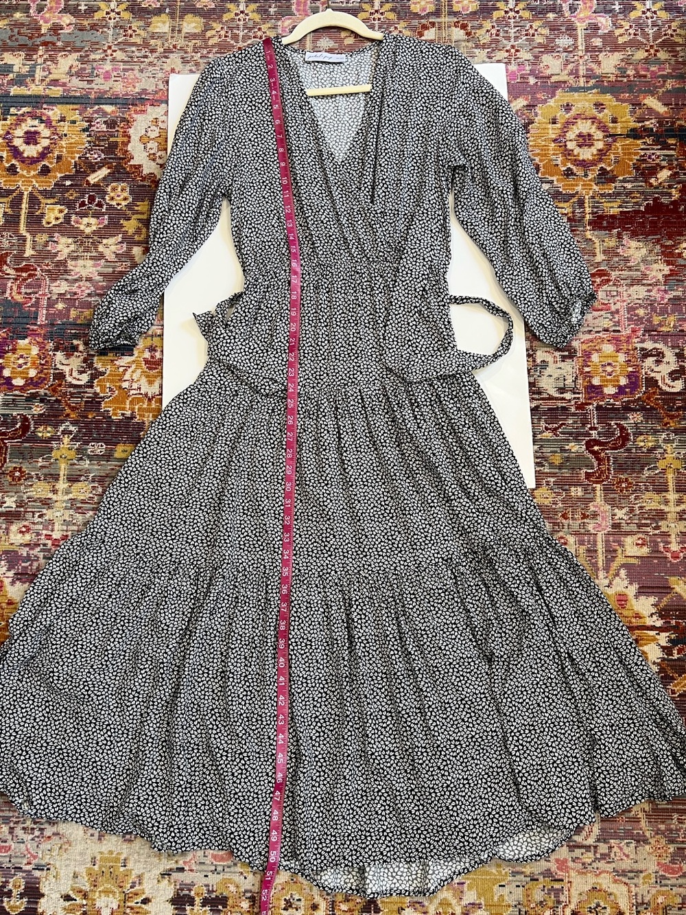 Petal & Pup Hadyn Black and White Faux Wrap Maxi Dress - Picture 15 of 15